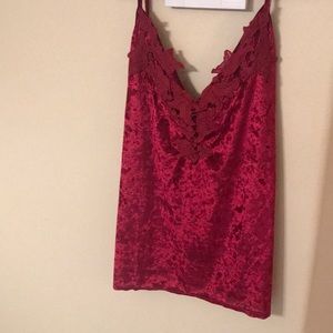 New w/o- tags faux velvet tank top.